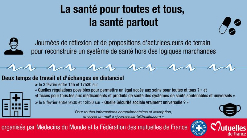 La Fédération des Mutuelles de France et Médecins du Monde alliées pour défendre l’universalité du droit à la santé. 