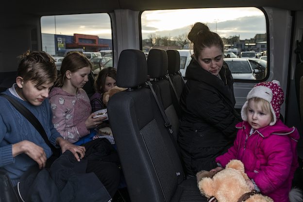 Invasion russe de l'Ukraine. Arrivee et accueil de refugies ukrainiens, en Pologne, photo Kasia Strek/Panos-REA